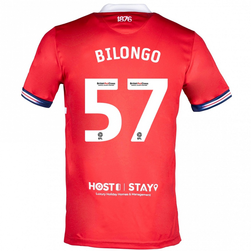 Herren Fußball Bryant Bilongo #57 Rot Heimtrikot Trikot 2023/24 T-Shirt Luxemburg