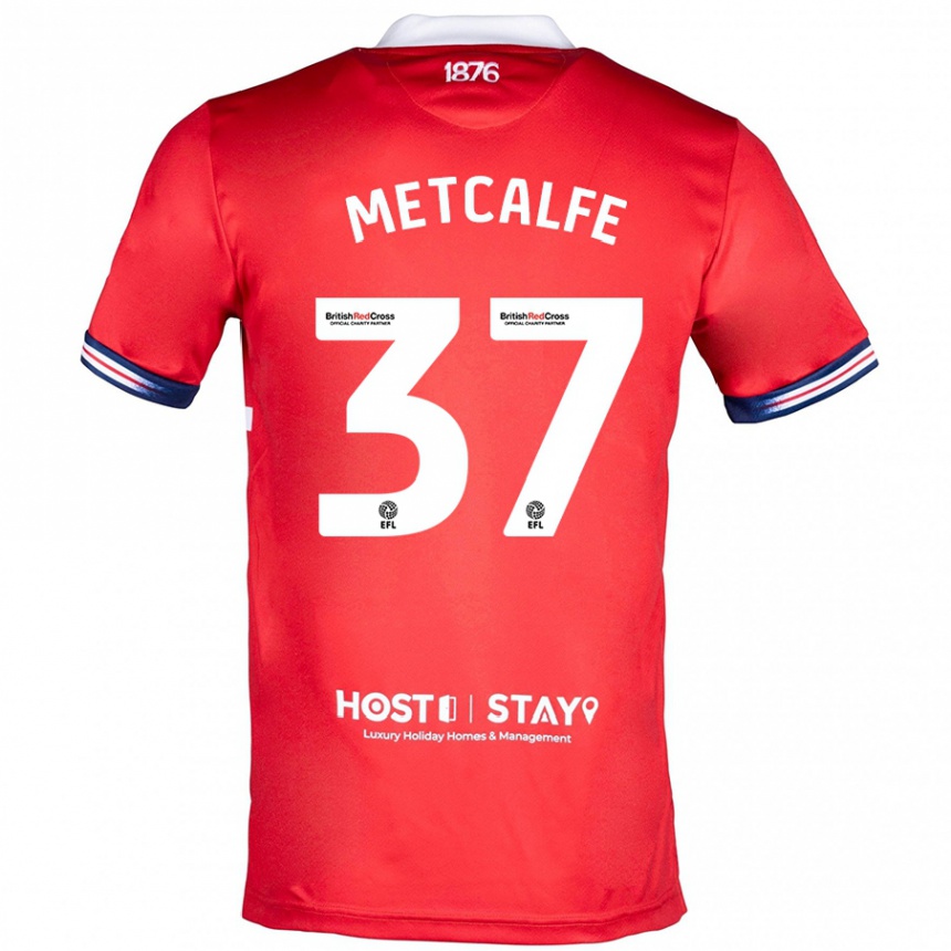 Herren Fußball Max Metcalfe #37 Rot Heimtrikot Trikot 2023/24 T-Shirt Luxemburg