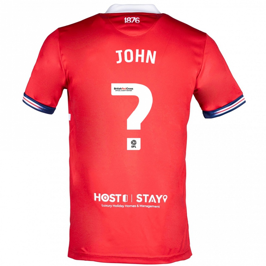 Herren Fußball Fenton John #0 Rot Heimtrikot Trikot 2023/24 T-Shirt Luxemburg