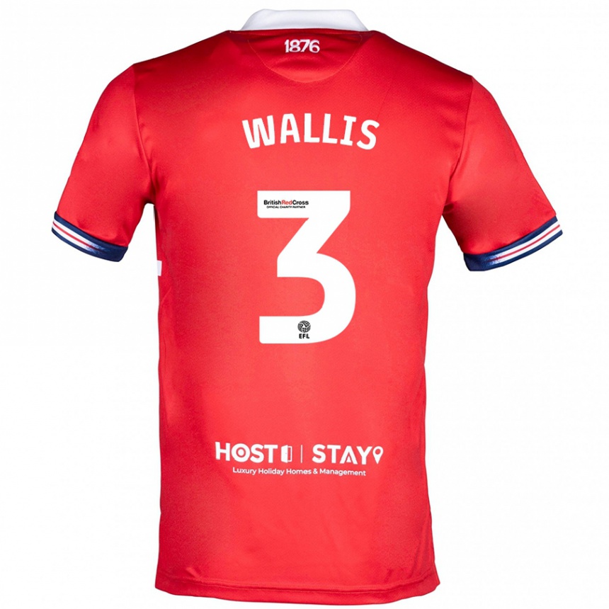 Herren Fußball Emma Wallis #3 Rot Heimtrikot Trikot 2023/24 T-Shirt Luxemburg