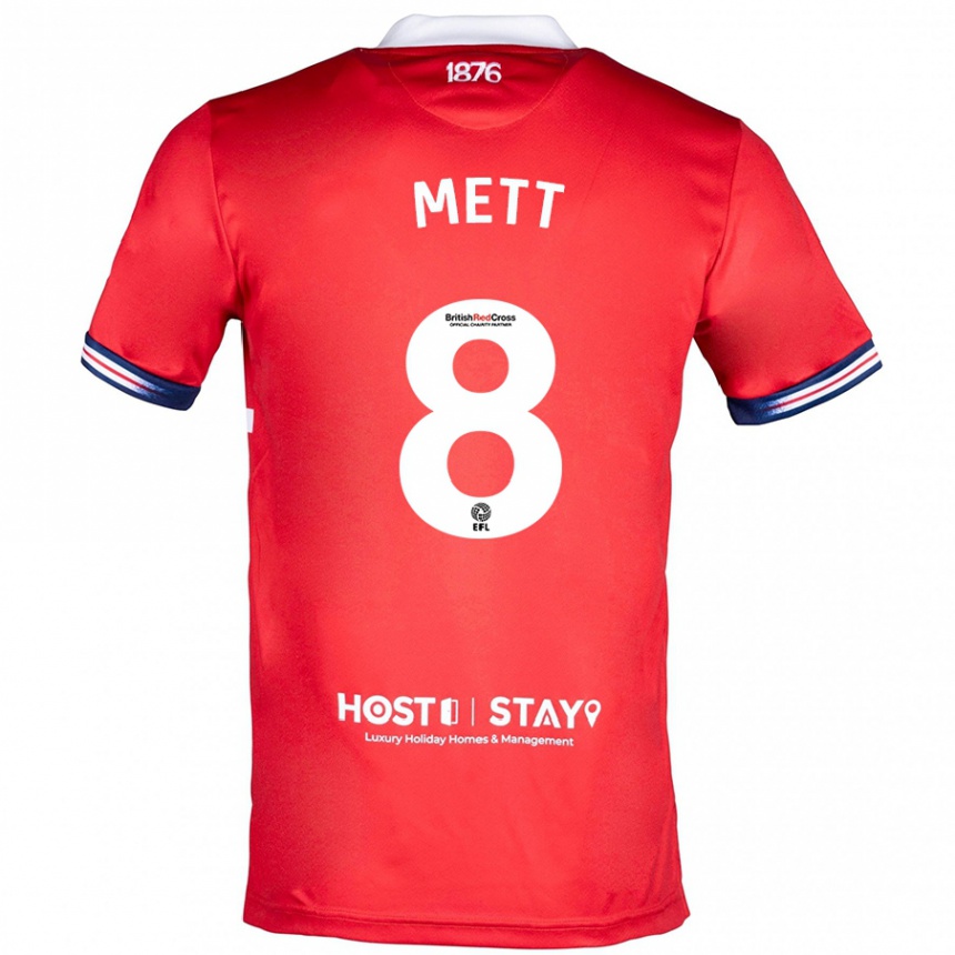 Herren Fußball Jessica Mett #8 Rot Heimtrikot Trikot 2023/24 T-Shirt Luxemburg