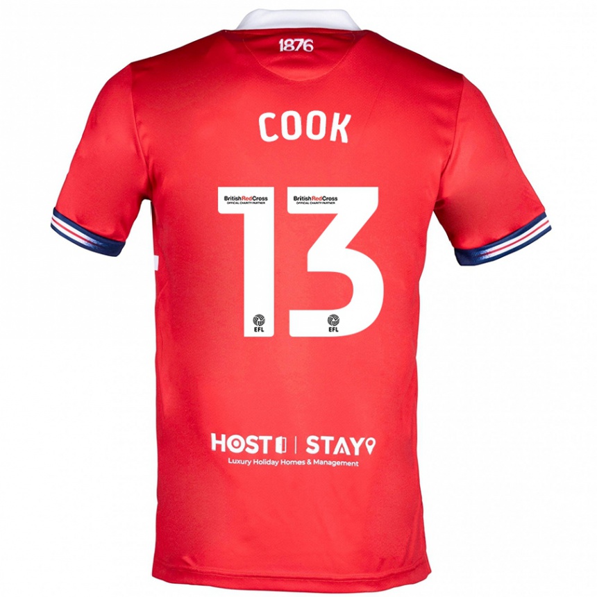 Herren Fußball Ruby Cook #13 Rot Heimtrikot Trikot 2023/24 T-Shirt Luxemburg