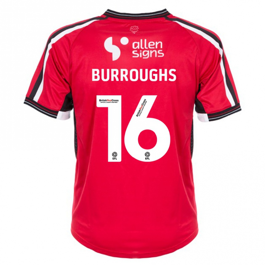 Herren Fußball Jack Burroughs #16 Rot Heimtrikot Trikot 2023/24 T-Shirt Luxemburg