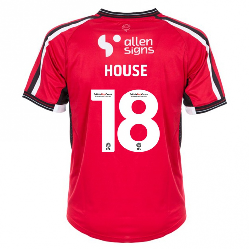 Herren Fußball Ben House #18 Rot Heimtrikot Trikot 2023/24 T-Shirt Luxemburg