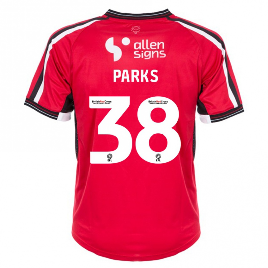 Herren Fußball Charlie Parks #38 Rot Heimtrikot Trikot 2023/24 T-Shirt Luxemburg