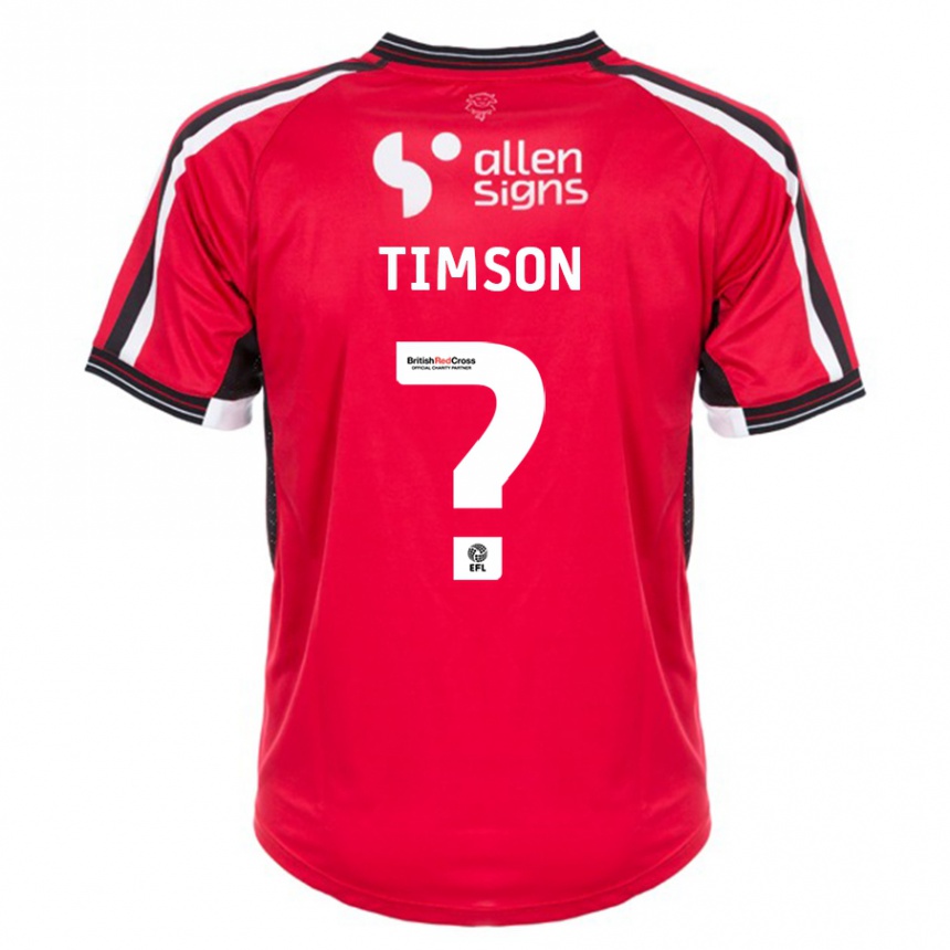 Herren Fußball Lana Timson #0 Rot Heimtrikot Trikot 2023/24 T-Shirt Luxemburg