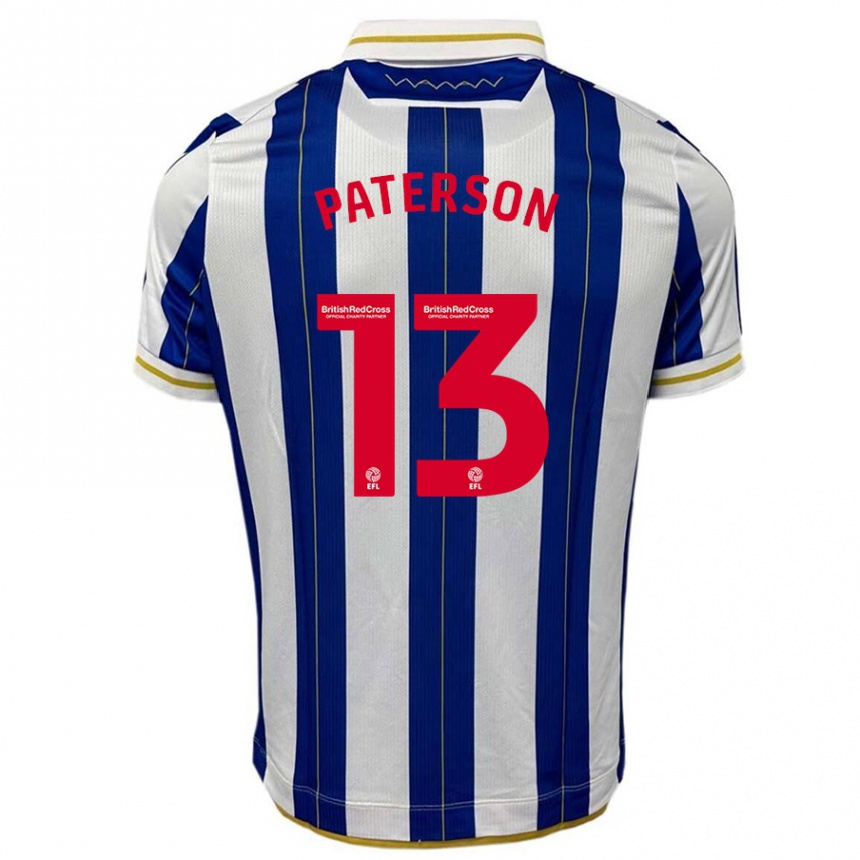 Herren Fußball Callum Paterson #13 Blau Weiss Heimtrikot Trikot 2023/24 T-Shirt Luxemburg