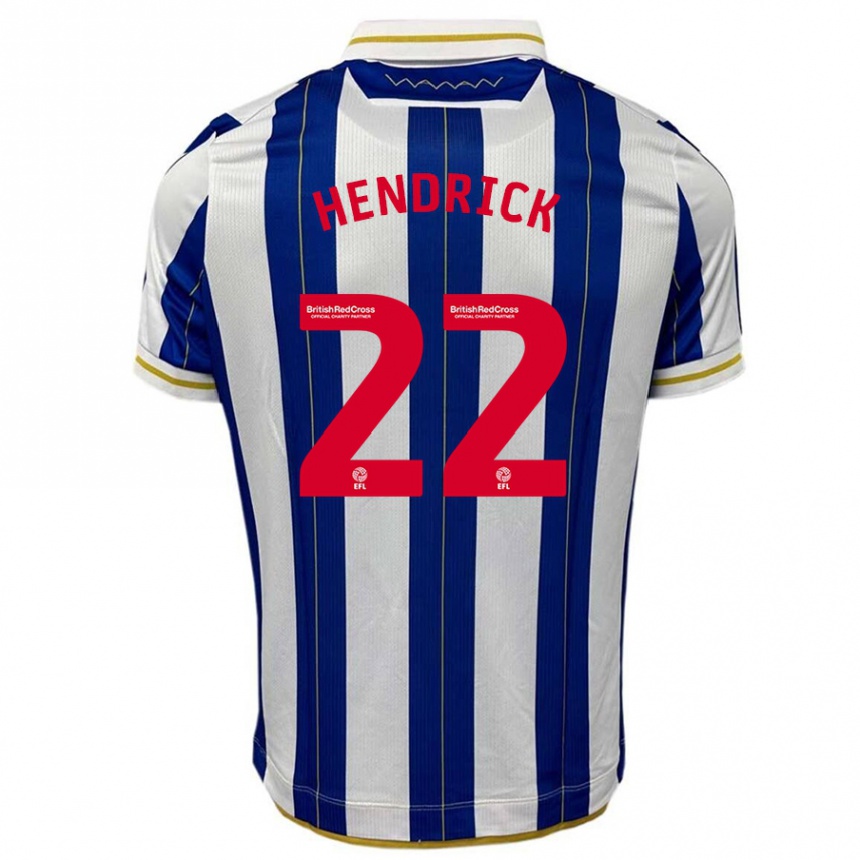 Herren Fußball Jeff Hendrick #22 Blau Weiss Heimtrikot Trikot 2023/24 T-Shirt Luxemburg