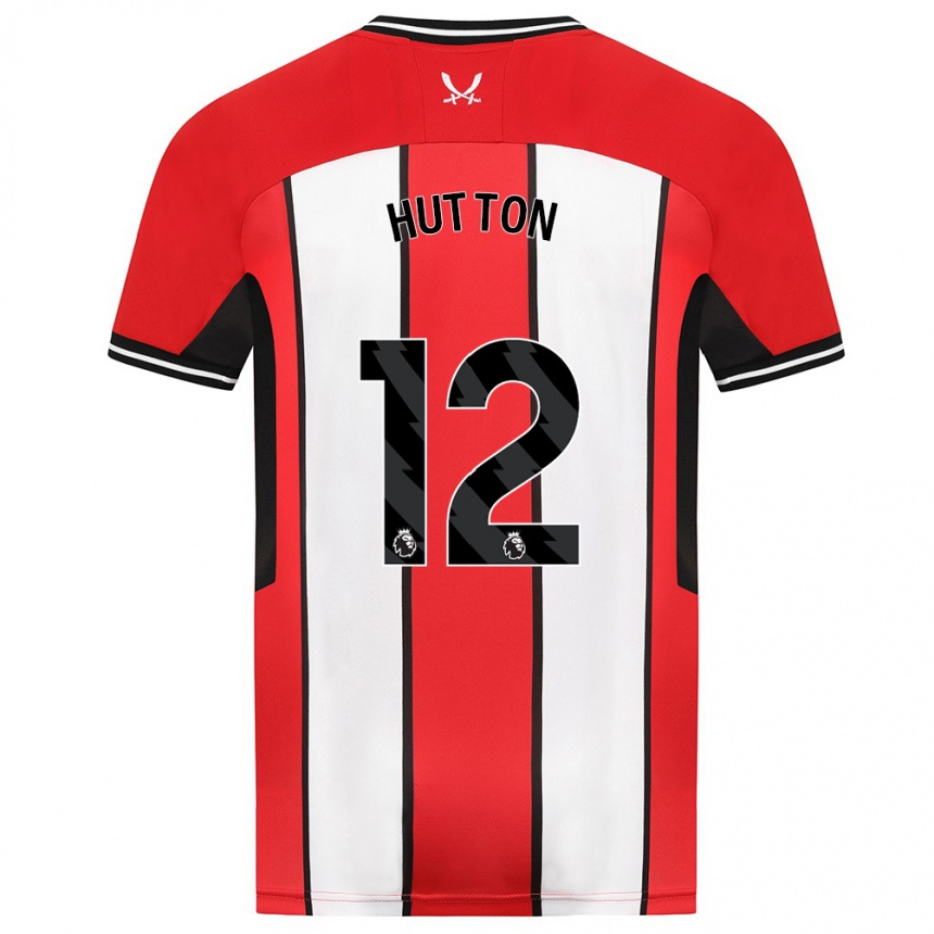 Herren Fußball Jodie Hutton #12 Rot Heimtrikot Trikot 2023/24 T-Shirt Luxemburg