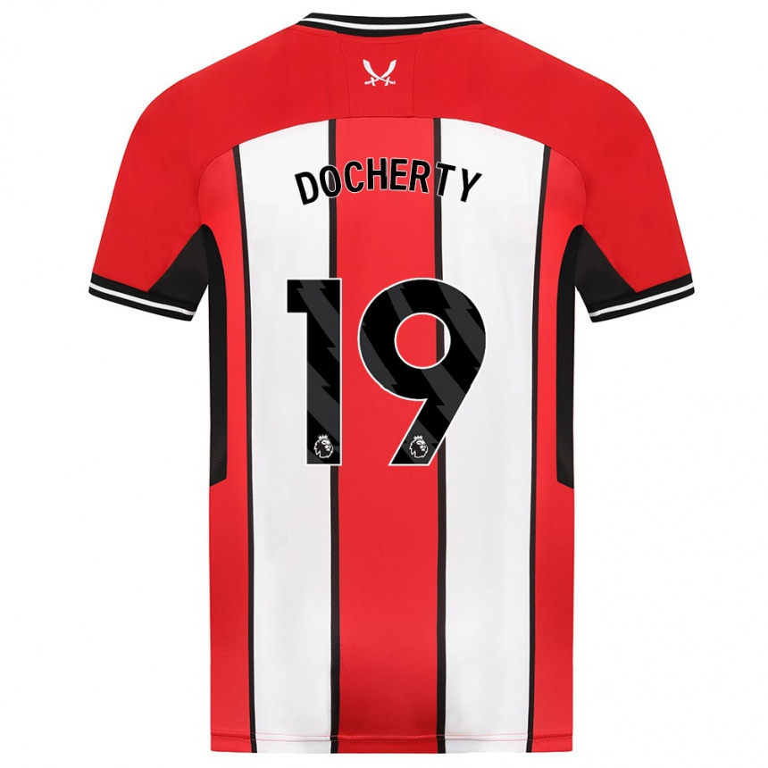 Herren Fußball Charley Docherty #19 Rot Heimtrikot Trikot 2023/24 T-Shirt Luxemburg