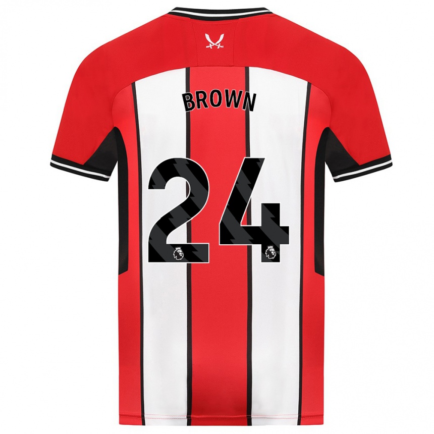 Herren Fußball Rachel Brown #24 Rot Heimtrikot Trikot 2023/24 T-Shirt Luxemburg