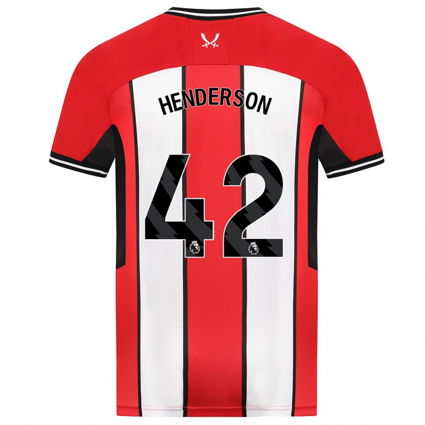 Herren Fußball Peyton Henderson #42 Rot Heimtrikot Trikot 2023/24 T-Shirt Luxemburg