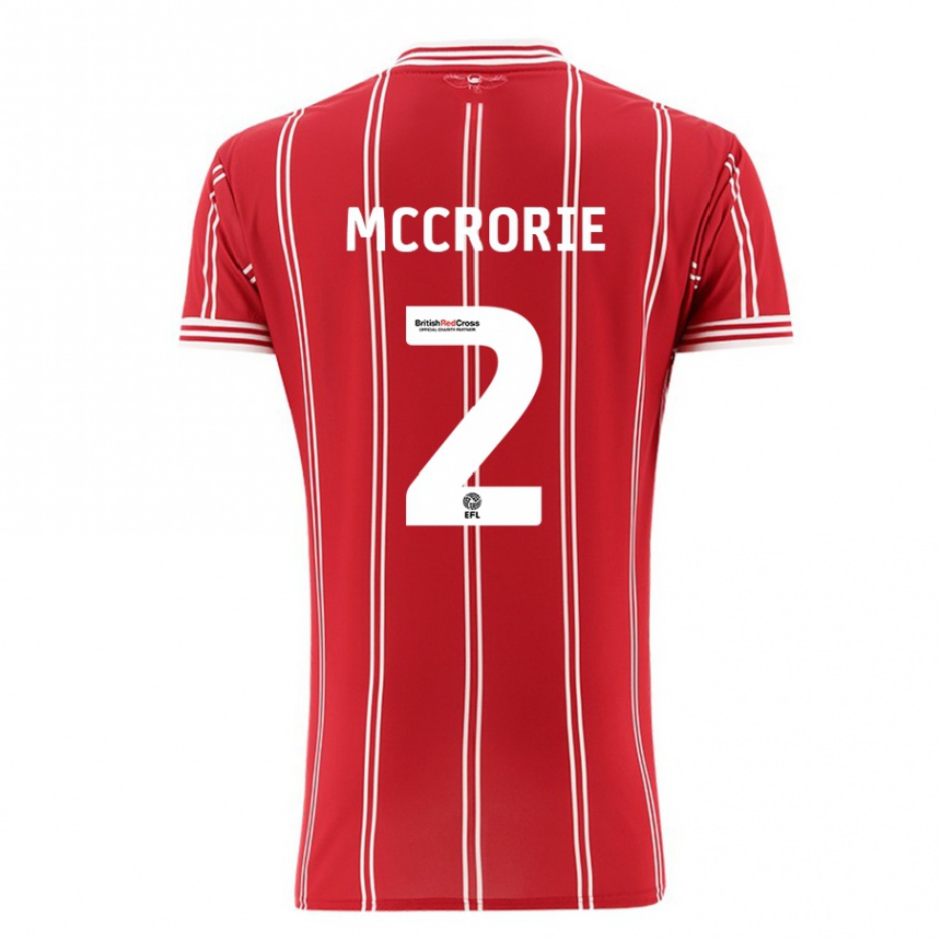 Herren Fußball Ross Mccrorie #2 Rot Heimtrikot Trikot 2023/24 T-Shirt Luxemburg