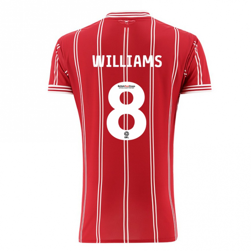 Herren Fußball Joe Williams #8 Rot Heimtrikot Trikot 2023/24 T-Shirt Luxemburg