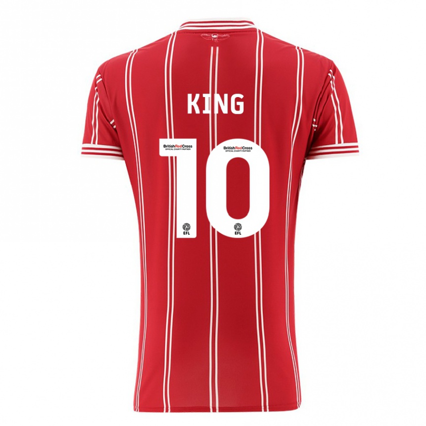 Herren Fußball Andy King #10 Rot Heimtrikot Trikot 2023/24 T-Shirt Luxemburg