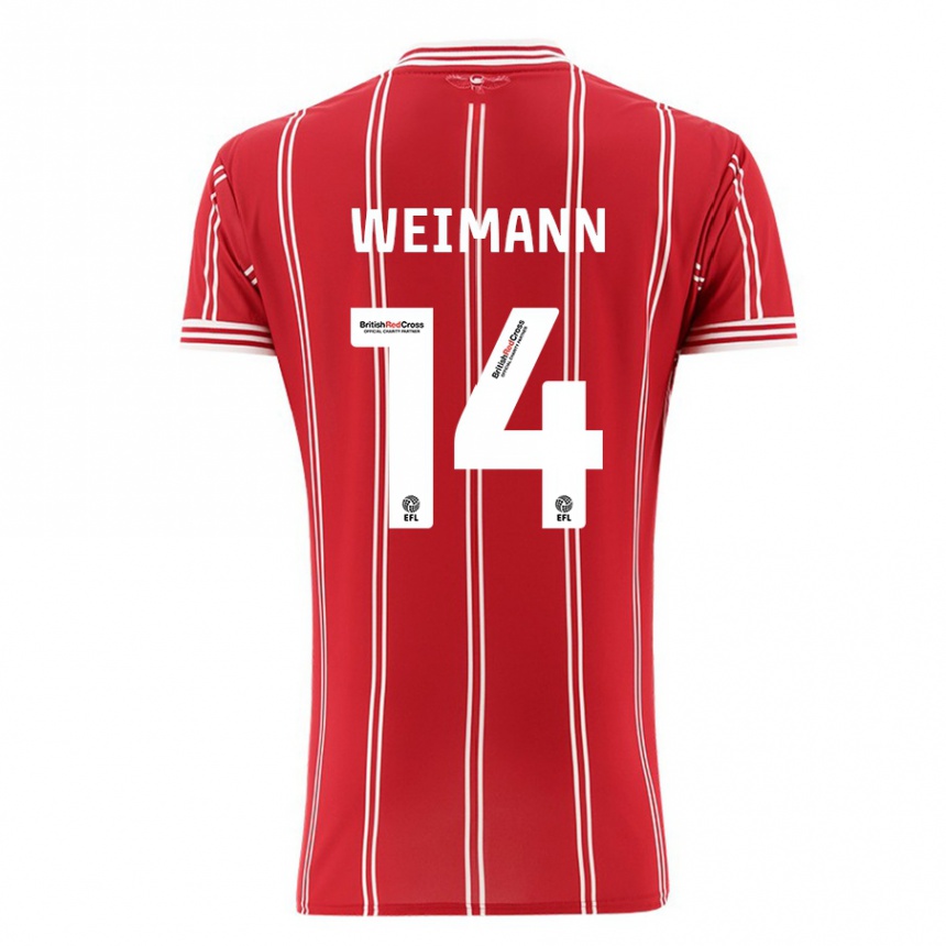 Herren Fußball Andreas Weimann #14 Rot Heimtrikot Trikot 2023/24 T-Shirt Luxemburg