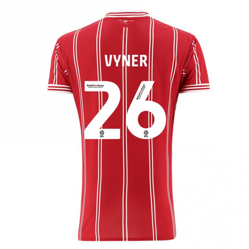 Herren Fußball Zak Vyner #26 Rot Heimtrikot Trikot 2023/24 T-Shirt Luxemburg