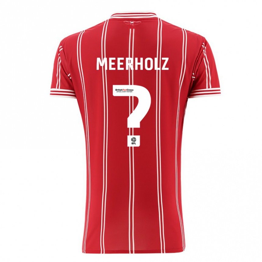 Herren Fußball Jed Meerholz #0 Rot Heimtrikot Trikot 2023/24 T-Shirt Luxemburg