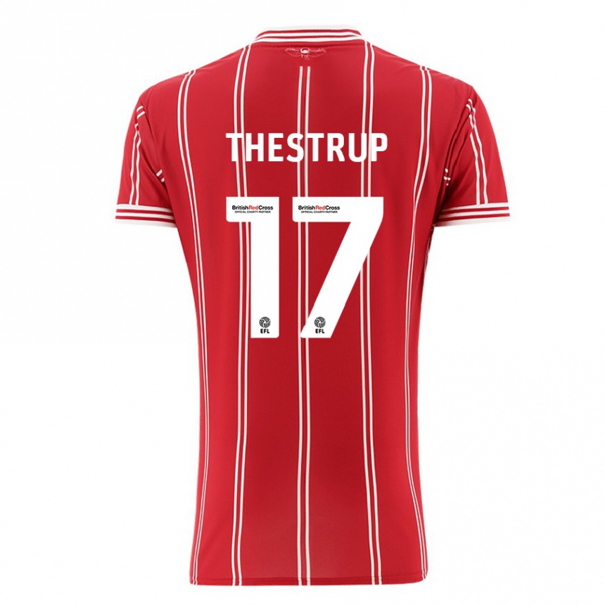 Herren Fußball Amalie Thestrup #17 Rot Heimtrikot Trikot 2023/24 T-Shirt Luxemburg