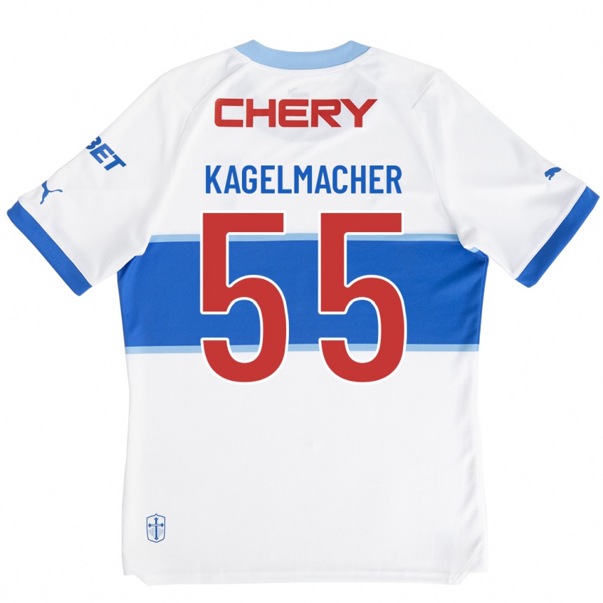 Herren Fußball Gary Kagelmacher #55 Weiß Heimtrikot Trikot 2023/24 T-Shirt Luxemburg