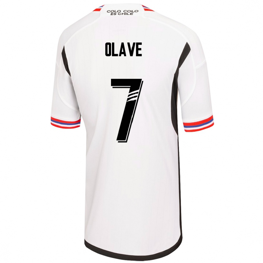 Herren Fußball Isidora Olave #7 Weiß Heimtrikot Trikot 2023/24 T-Shirt Luxemburg