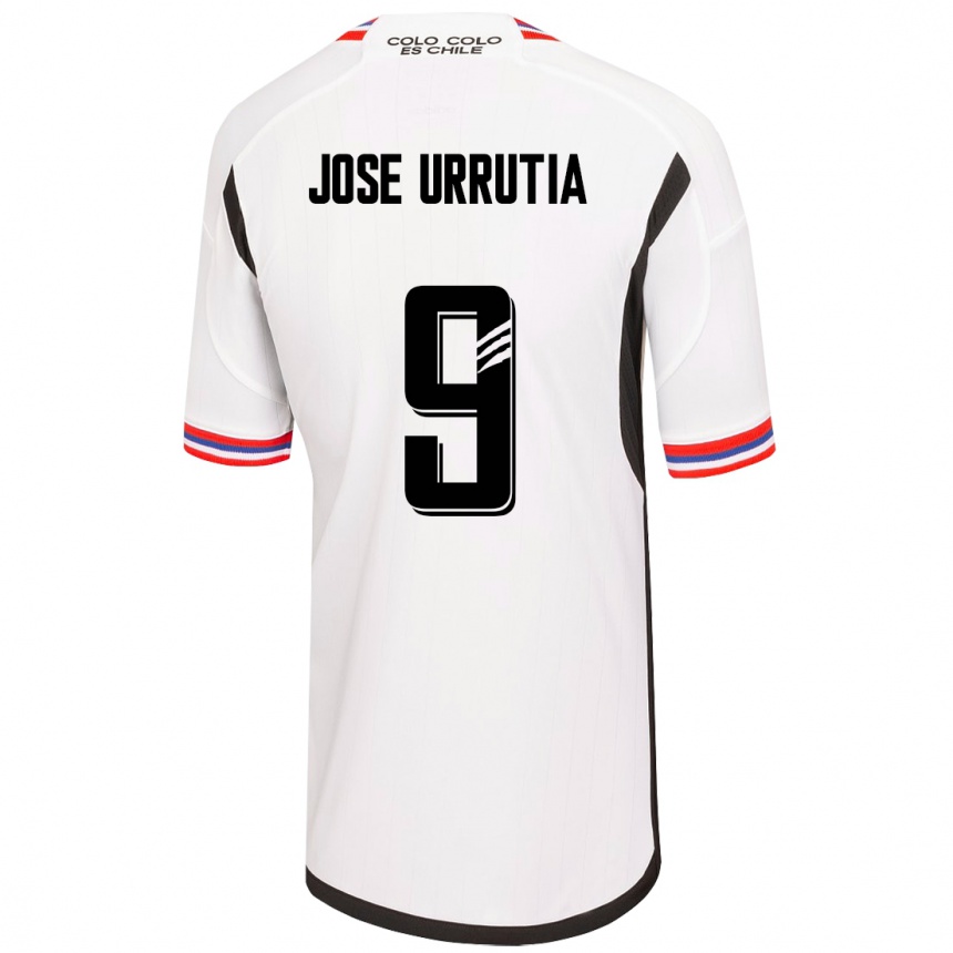 Herren Fußball María José Urrutia #9 Weiß Heimtrikot Trikot 2023/24 T-Shirt Luxemburg