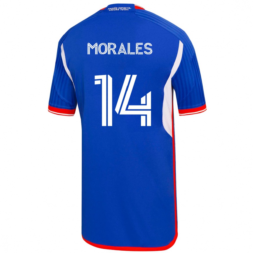 Herren Fußball Marcelo Morales #14 Blau Heimtrikot Trikot 2023/24 T-Shirt Luxemburg