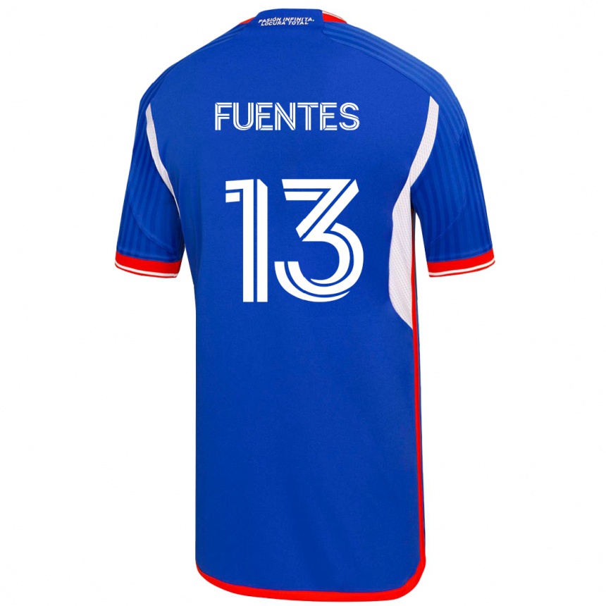 Herren Fußball Karen Fuentes #13 Blau Heimtrikot Trikot 2023/24 T-Shirt Luxemburg
