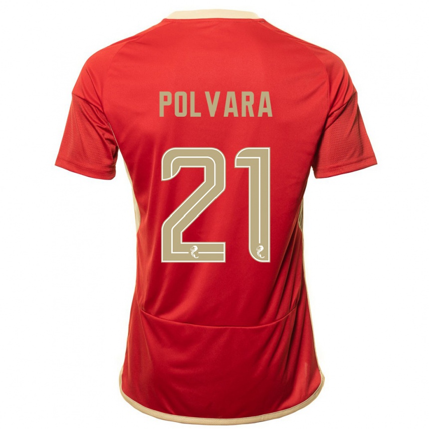Herren Fußball Dante Polvara #21 Rot Heimtrikot Trikot 2023/24 T-Shirt Luxemburg
