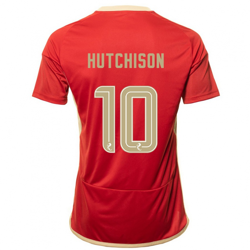 Herren Fußball Bayley Hutchison #10 Rot Heimtrikot Trikot 2023/24 T-Shirt Luxemburg