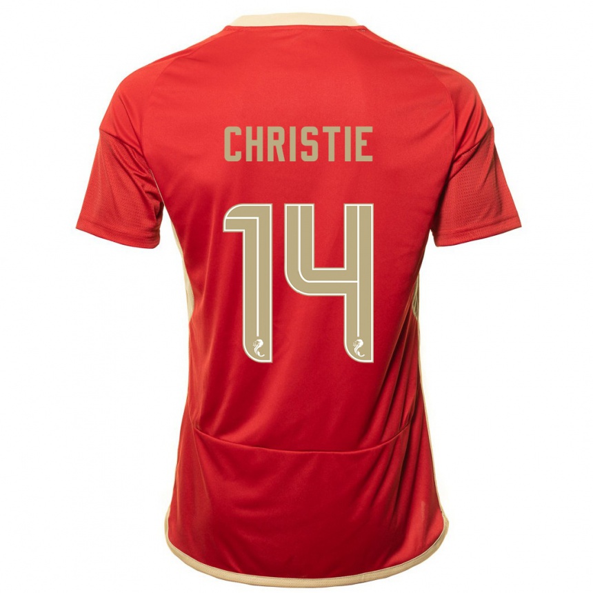 Herren Fußball Mya Christie #14 Rot Heimtrikot Trikot 2023/24 T-Shirt Luxemburg