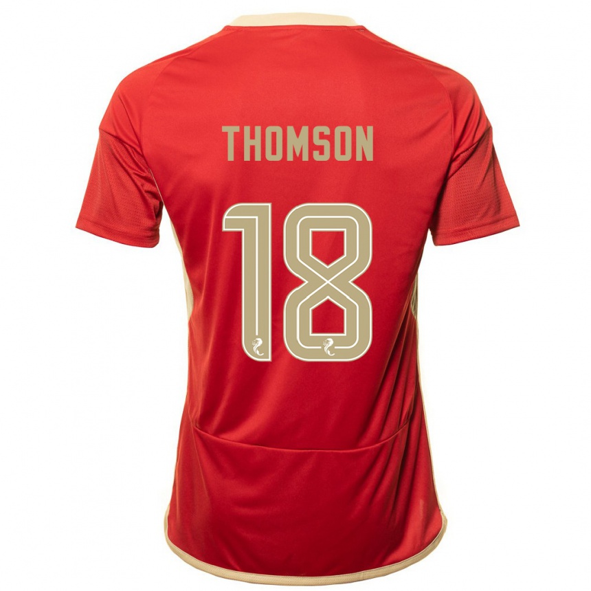 Herren Fußball Eva Thomson #18 Rot Heimtrikot Trikot 2023/24 T-Shirt Luxemburg