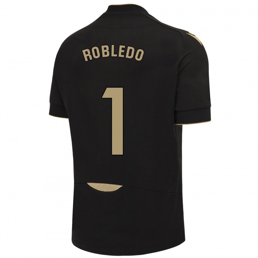 Herren Fußball Robledo #1 Schwarz Auswärtstrikot Trikot 2023/24 T-Shirt Luxemburg
