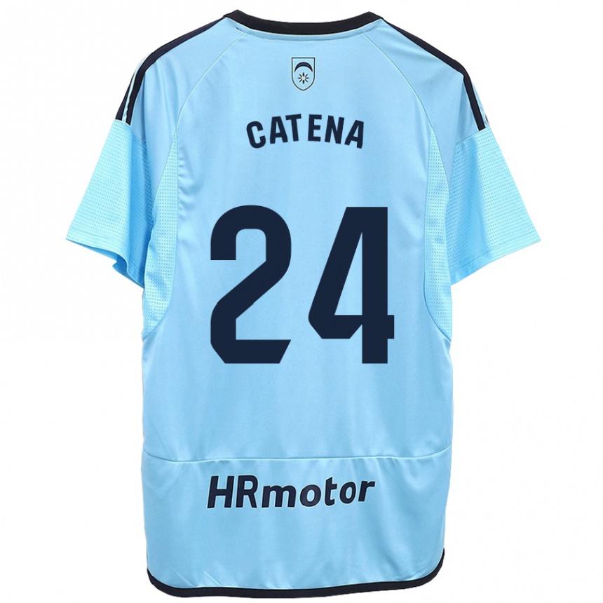 Herren Fußball Alejandro Catena #24 Blau Auswärtstrikot Trikot 2023/24 T-Shirt Luxemburg