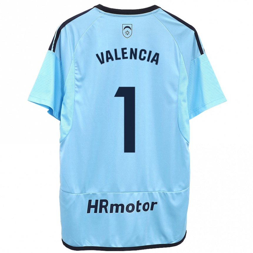 Herren Fußball Pablo Valencia #1 Blau Auswärtstrikot Trikot 2023/24 T-Shirt Luxemburg