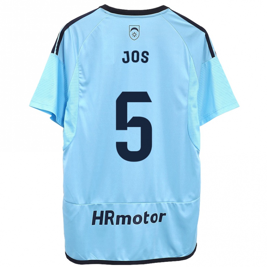 Herren Fußball Josune Urdaniz Maurin #5 Blau Auswärtstrikot Trikot 2023/24 T-Shirt Luxemburg