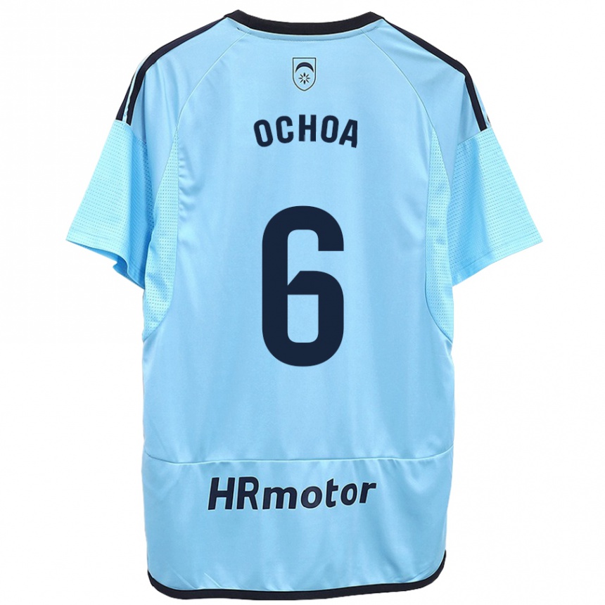 Herren Fußball Celia Ochoa Ibañez #6 Blau Auswärtstrikot Trikot 2023/24 T-Shirt Luxemburg