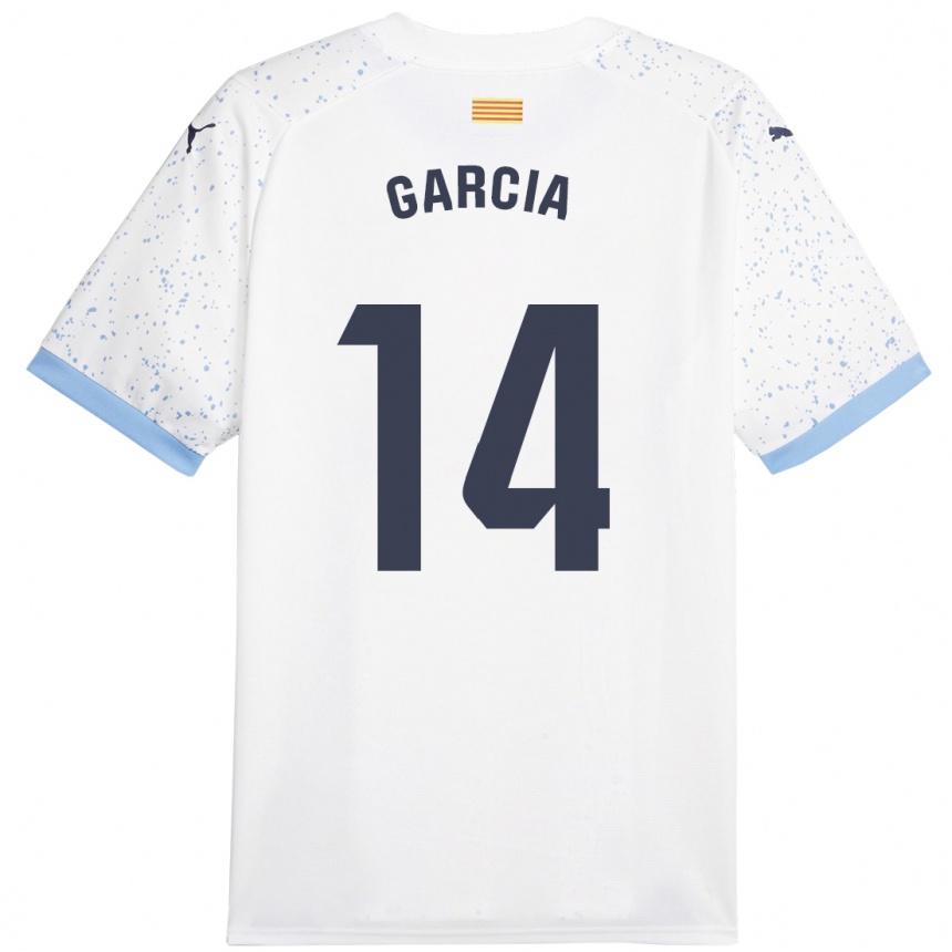 Herren Fußball Aleix García #14 Weiß Auswärtstrikot Trikot 2023/24 T-Shirt Luxemburg