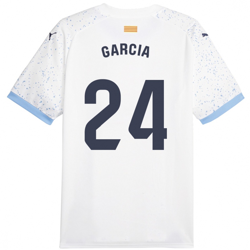 Herren Fußball Borja García #24 Weiß Auswärtstrikot Trikot 2023/24 T-Shirt Luxemburg