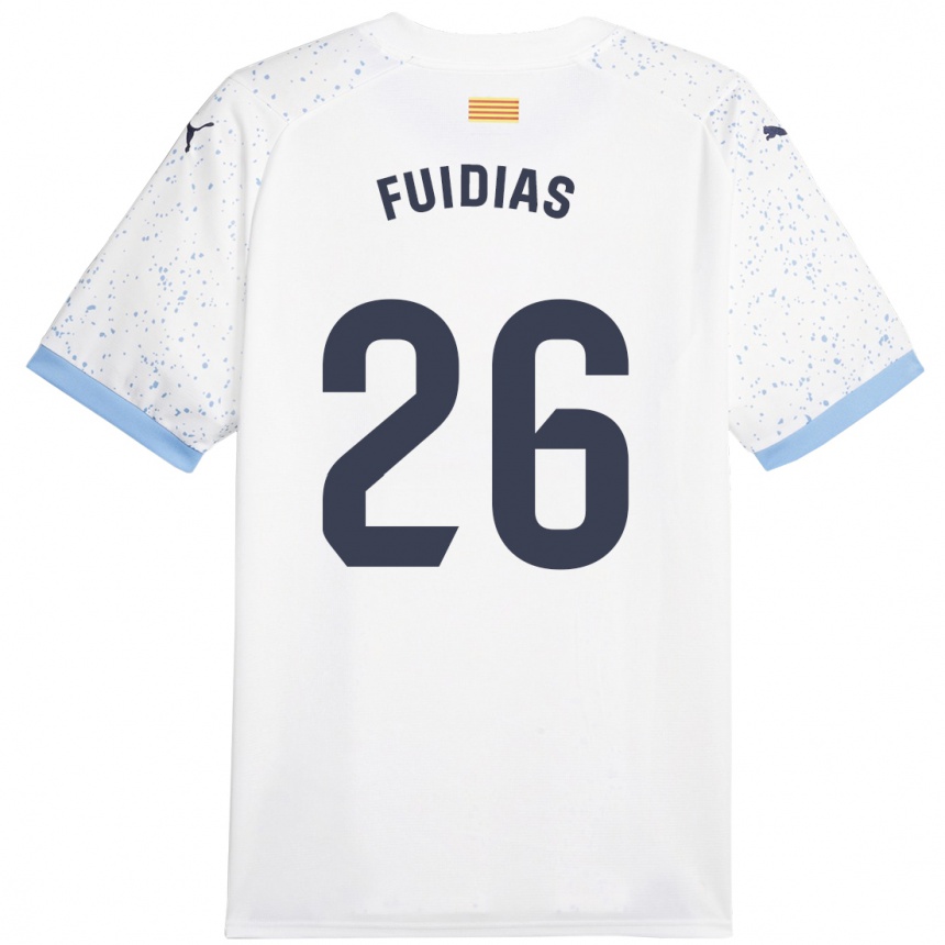 Herren Fußball Toni Fuidias #26 Weiß Auswärtstrikot Trikot 2023/24 T-Shirt Luxemburg