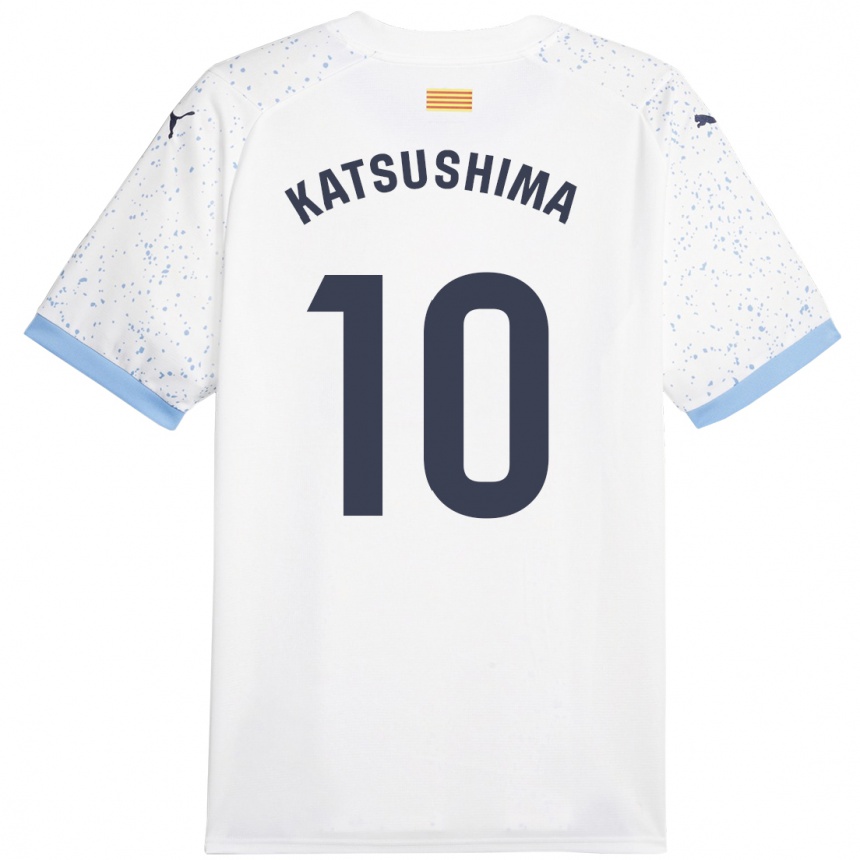 Herren Fußball Shinnosuke Katsushima #10 Weiß Auswärtstrikot Trikot 2023/24 T-Shirt Luxemburg