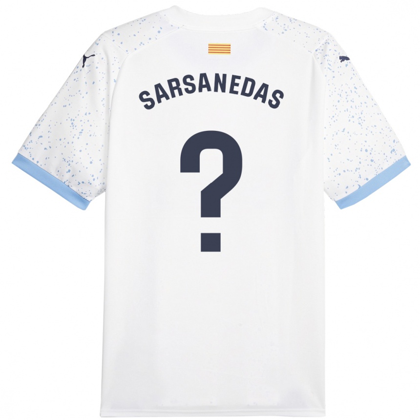 Herren Fußball Joao Sarsanedas #0 Weiß Auswärtstrikot Trikot 2023/24 T-Shirt Luxemburg