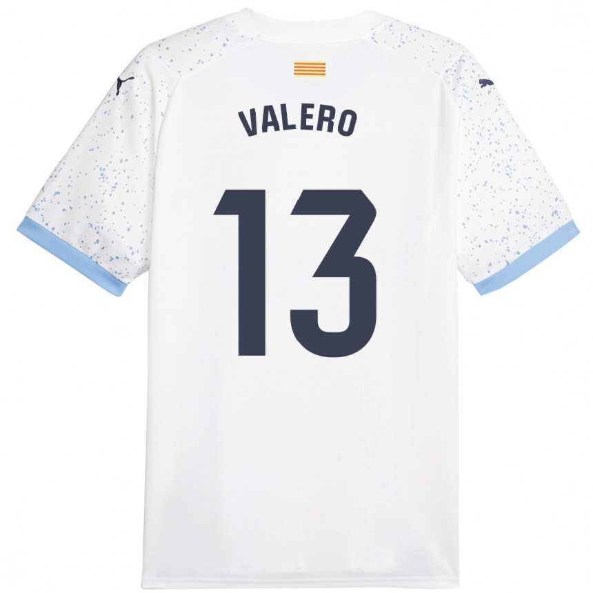 Herren Fußball Eliana Valero #13 Weiß Auswärtstrikot Trikot 2023/24 T-Shirt Luxemburg