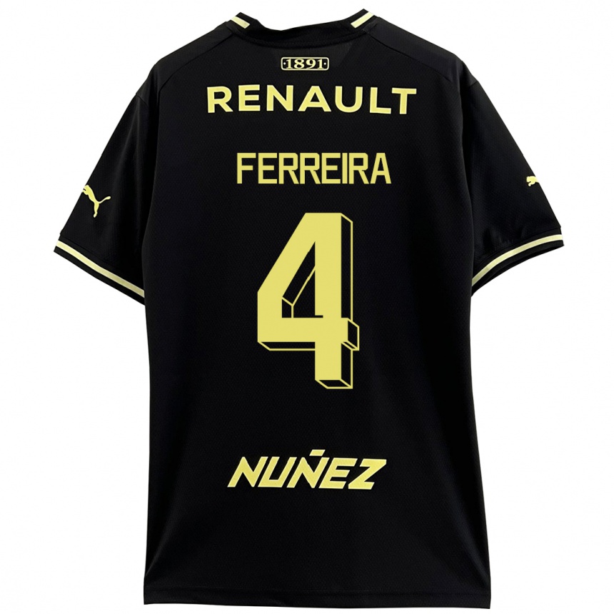 Herren Fußball Joaquín Ferreira #4 Schwarz Auswärtstrikot Trikot 2023/24 T-Shirt Luxemburg