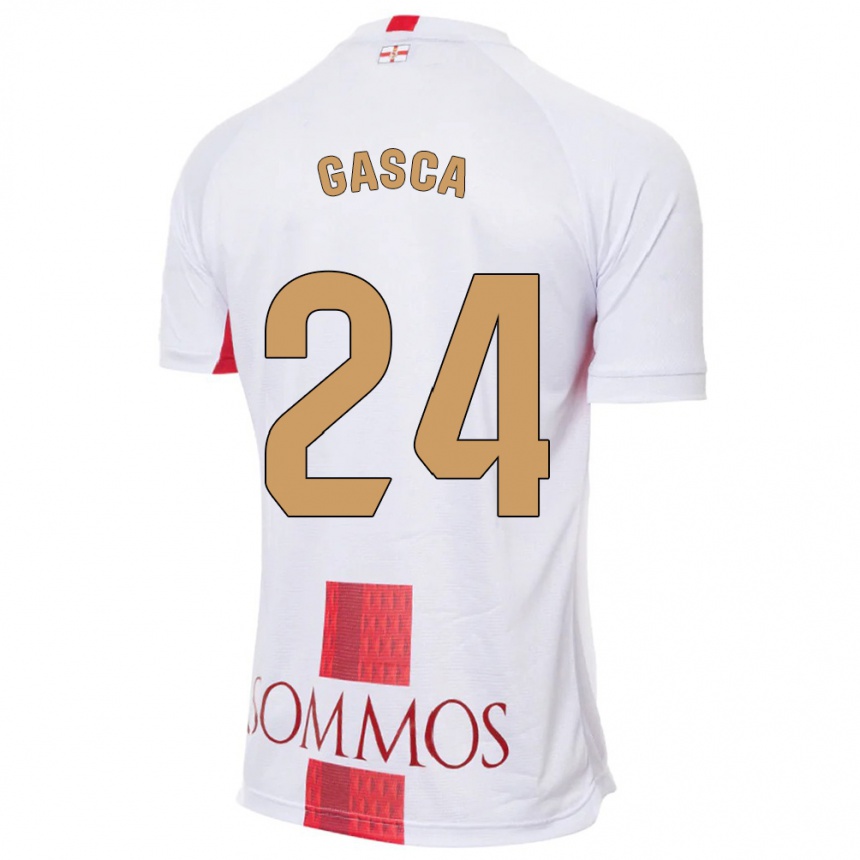 Herren Fußball Verónica Gasca #24 Weiß Auswärtstrikot Trikot 2023/24 T-Shirt Luxemburg