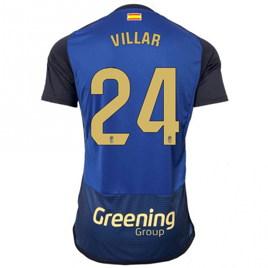 Herren Fußball Gonzalo Villar #24 Marine Auswärtstrikot Trikot 2023/24 T-Shirt Luxemburg