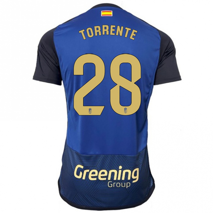 Herren Fußball Raúl Torrente #28 Marine Auswärtstrikot Trikot 2023/24 T-Shirt Luxemburg