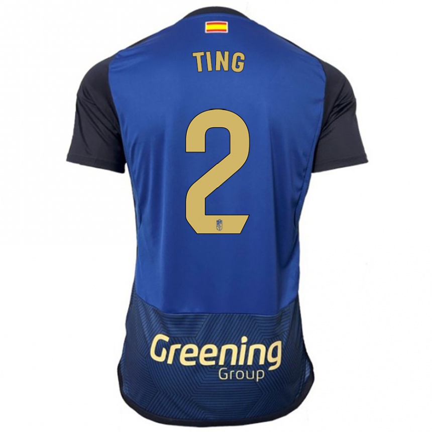 Herren Fußball Xie Ting #2 Marine Auswärtstrikot Trikot 2023/24 T-Shirt Luxemburg