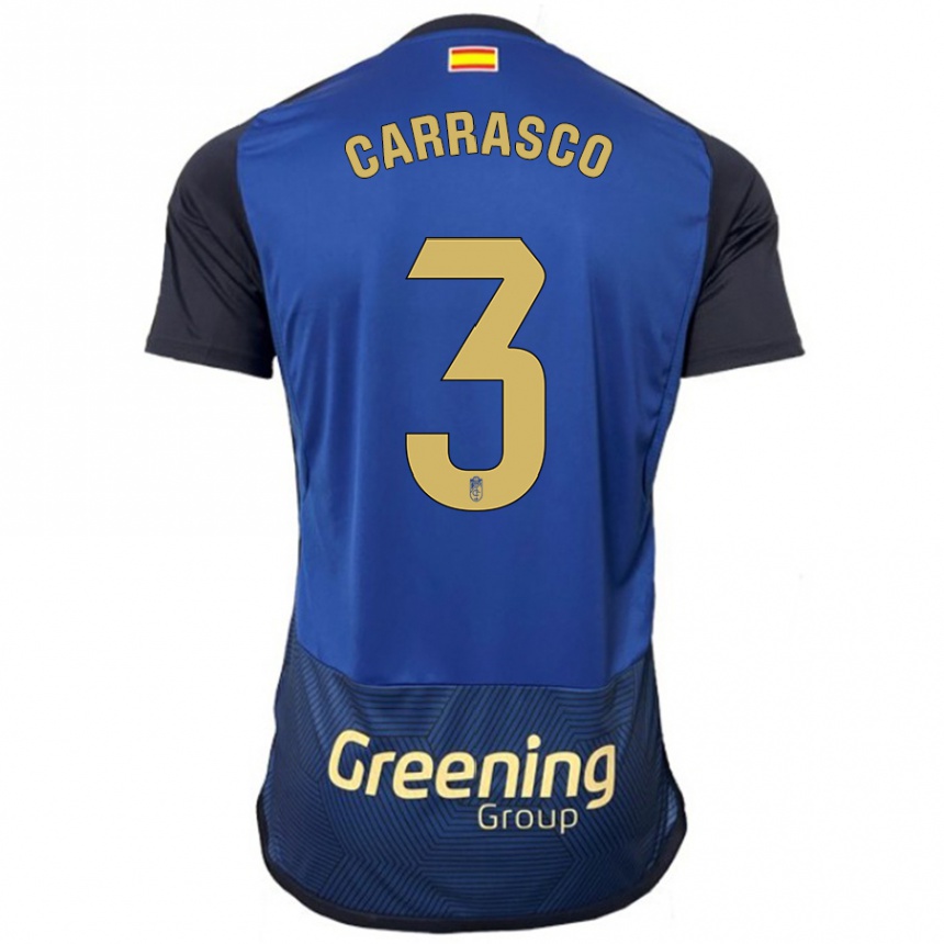 Herren Fußball Marta Carrasco #3 Marine Auswärtstrikot Trikot 2023/24 T-Shirt Luxemburg