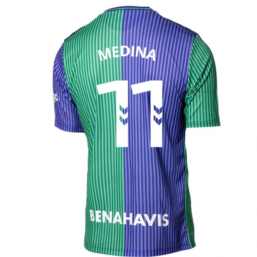 Herren Fußball Kevin Medina #11 Grün Blau Auswärtstrikot Trikot 2023/24 T-Shirt Luxemburg